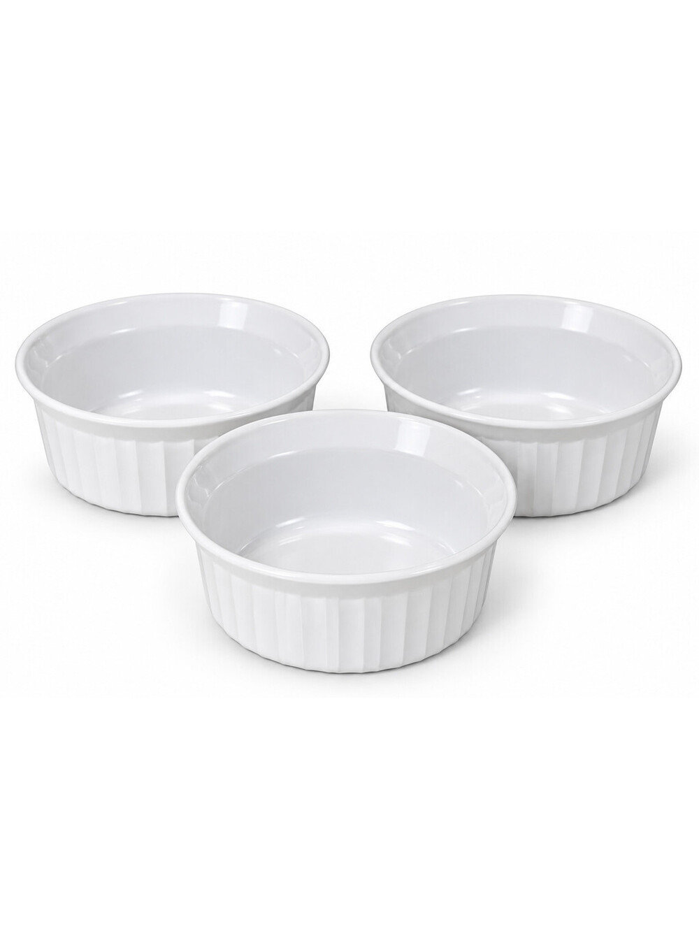 3 Vintage Corning Ware French White F-16-B Round Casserole Dishes NOS